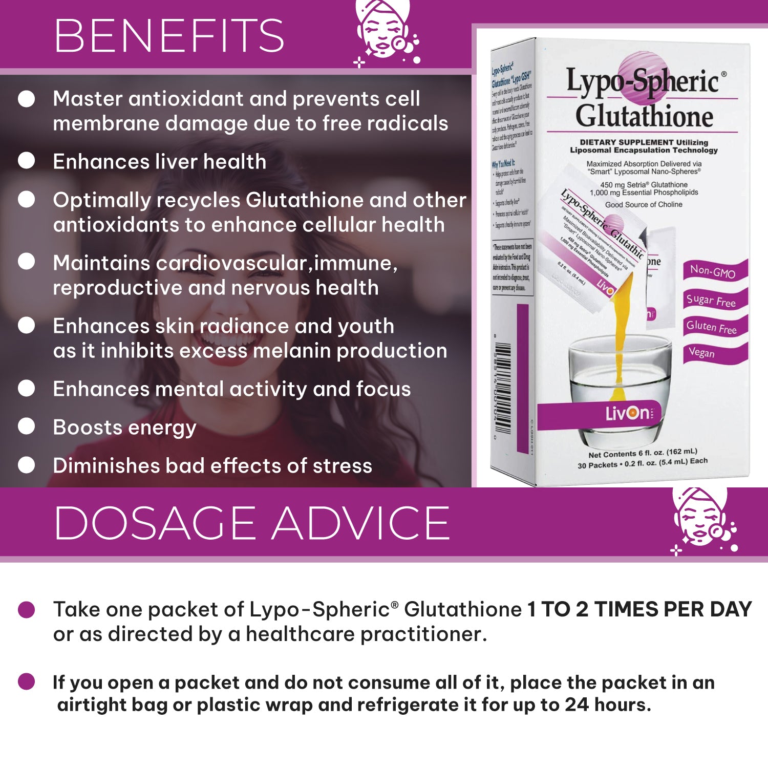 lypo-spheric glutathione LYPO-SPHERIC LIPOSOMAL (GSH) The master antioxidant for optimal cellular health* ??.... Elevate your bodys detoxification processes with LivOn Lypo LivOn LYPO-SPHERIC GLUTATHIONE